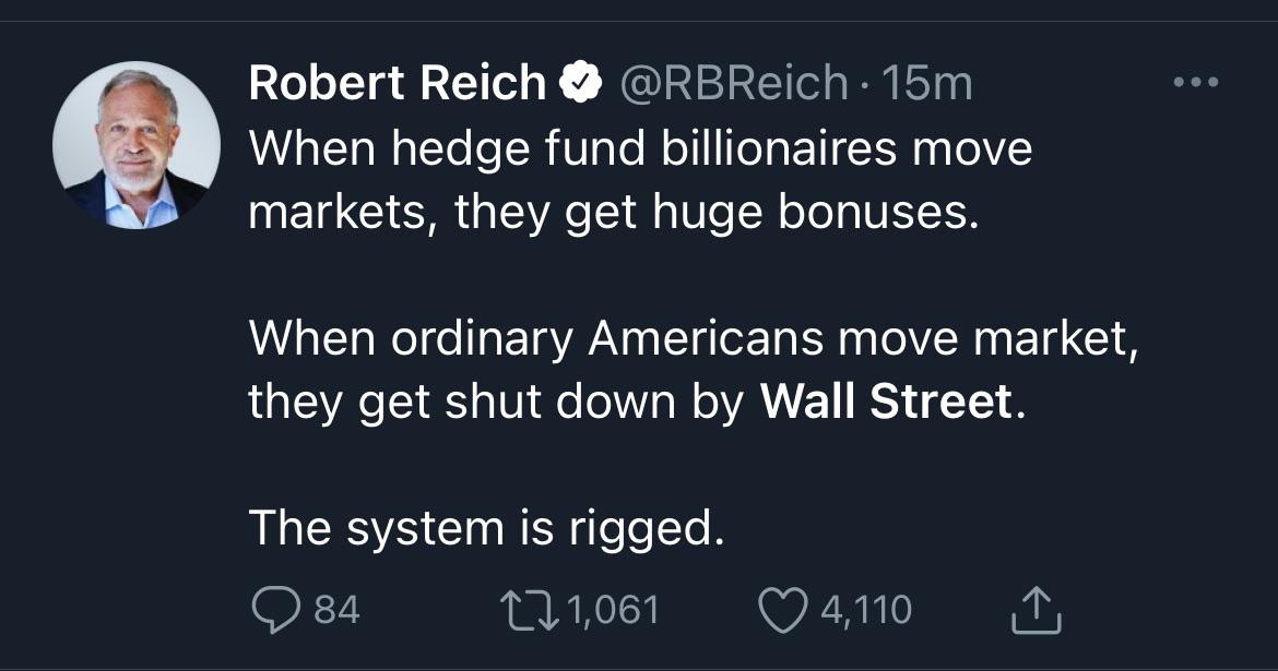 Robert Reich Tweet